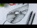 Easy landscape drawing  easy pencil drawings  creative drawing idea  easy drawing