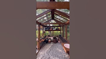 Our backyard greenhouse ALMOST survived the winter 🫣 #shorts #greenhouse