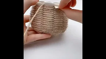 طريقة صنع مزهرية الوروود ديكور للوىد بخيط الخيش طريقة سهلة في دقيقة 