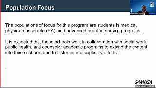 SAMHSA Provider’s Clinical Support System – Universities (PCSS-U) Pre-Application Webinar