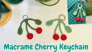 Macrame Cherry Keychain Tutorial (Step By Step) | Hướng dẫn làm móc khóa Cherry dễ thương, Bag Charm