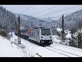 Winter im Frankenwald - Zugverkehr auf der Frankenwaldbahn - HSL 187er, Rheincargo usw.