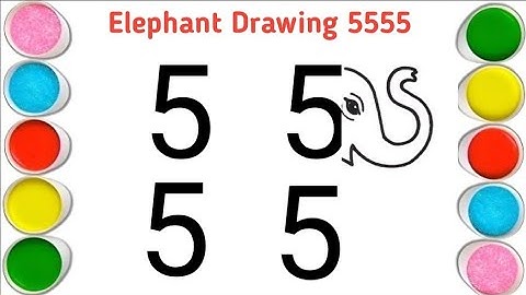 How to draw beautiful elephant drawing from number 5555 | Easy Drawing | Shubham Daily Art 