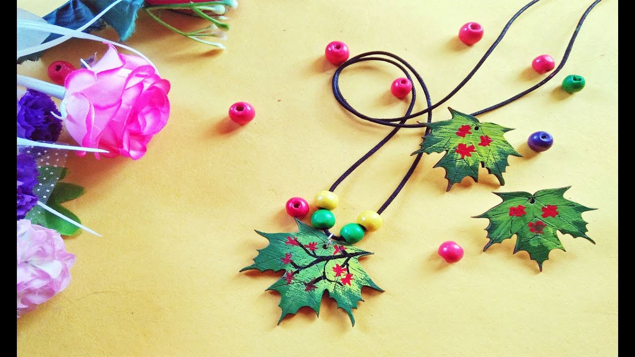 Handmade Wood Necklace Ideas Hand Painted Wood Jewelry YouTube