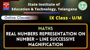 SIET :IX Class - U/M | MATHS : Real Numbers Representation on Number – Line successive magnification