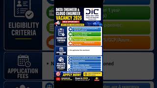 🚀 DIC BHASHINI Vacancy 2026 | Data Engineer & Cloud Engineer Jobs 💻☁️