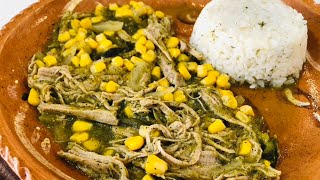COMO HACER LOMO DE CERDO DESHEBRADO EN SALSA VERDE TATEMADA CON ELOTE COMO HACER LOMO DE CERDO DESHEBRADO EN SALSA VERDE TATEMADA CON ELOTE