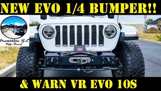 NEW JL Wrangler & JT EVO MFG 1/4 Pounder Front Bumper & Warn Evo 10S Install