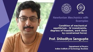 Lecture 19: Mechanical equilibrium: constraints, degrees of freedom, work done by constrained force