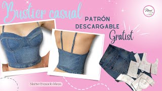 #119 BUSTIER/DESCARGA GRATIS EL PATRÓN/TALLA XXS-XXL