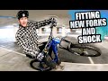 UPGRADING MY BIKE WITH NEW FORKS AND SHOCK - HUGE DRIFTS AND MTB TRAILS