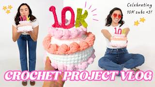 Crocheting a cake to celebrate 10K subscribers🍰  thank you, ily guys💕