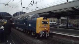 55022 (D9000) royal scots grey passes through newcastle