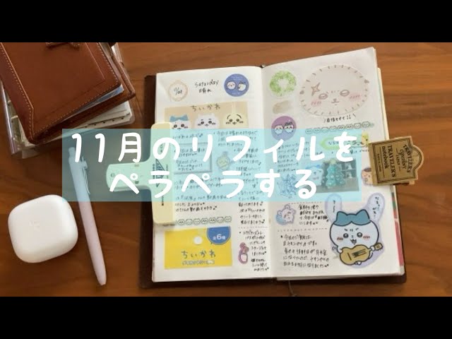 Flip through the November refill / Traveler's Notebook - YouTube