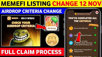 Memefi Claim Airdrop | Memefi Airdrop Claim And Withdraw | Memefi Airdrop Eligibilty Criteria