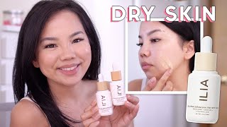 Ilia Super Serum Skin Tint Swatches, Demo & Review | DRY SKIN