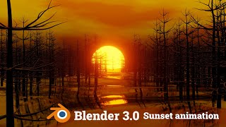 How to make sunset animation in blender 3.0 | sunset background in blender | sunset background