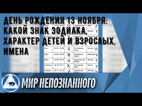 День рождения 13 ноября: какой знак зодиака, характер детей и взрослых, имена