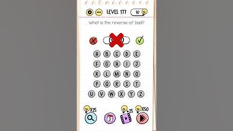 level 177 brain test walkthrough|what is the reverse of bad.