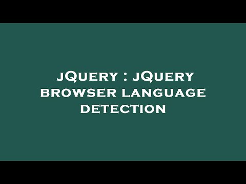 jQuery : jQuery browser language detection