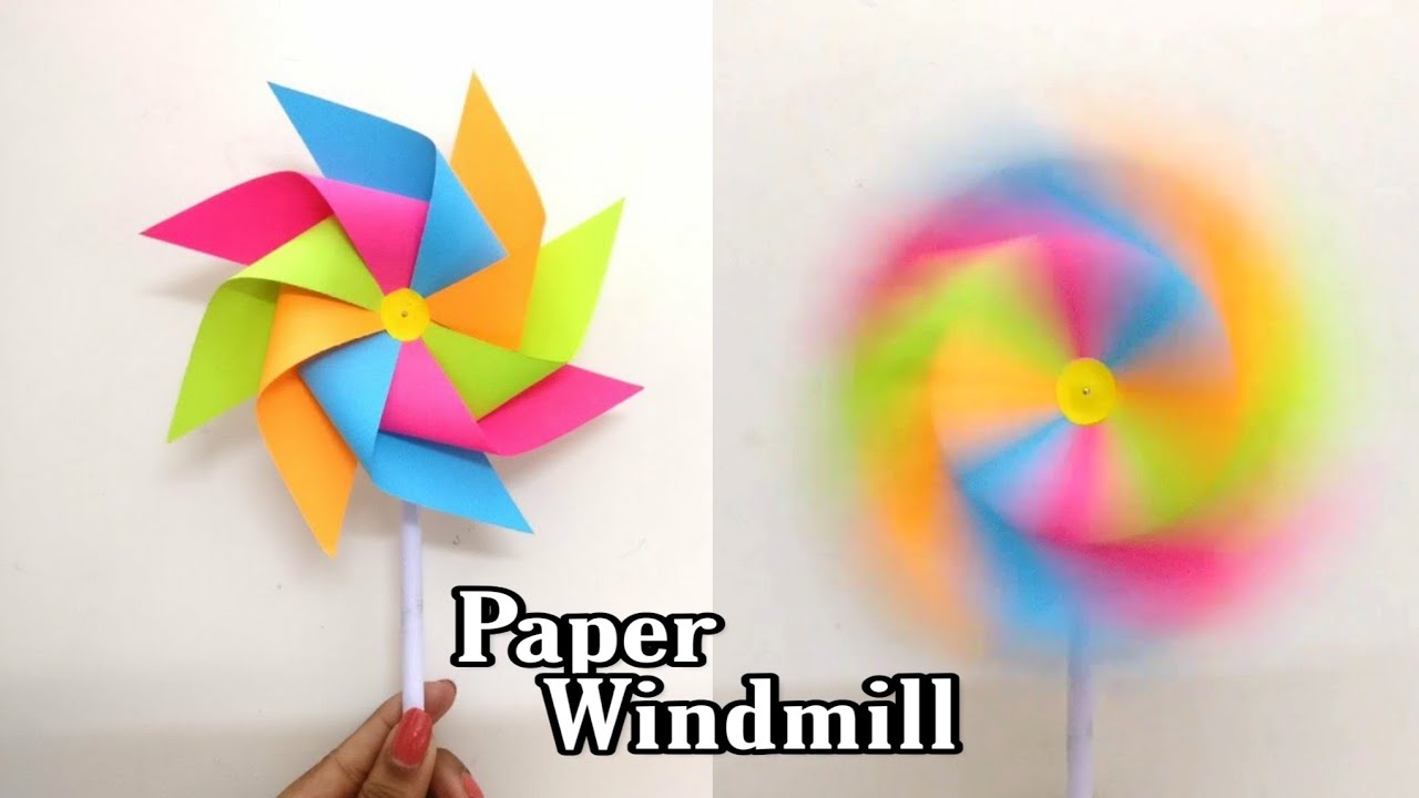 how to make paper fan ; how to make paper windmill ; paper toy fan