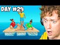 SURVIVING On A SMALL RAFT With My FRIENDS! (Raft)