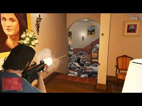 GTA 5 - Michael's House Massacre + Ten Star Escape