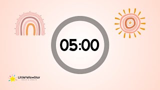 Boho Timer For Kids - 5 Minutes Countdown Timer For Kids With Lofi Music | Lofi Classroom Timer Wealth