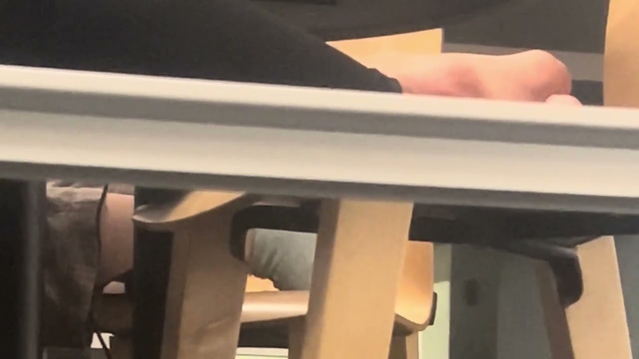 Candid College Girl | Feet On Chair 