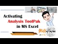 Activating Analysis ToolPak in Microsoft Excel || Data Analysis in MS Excel