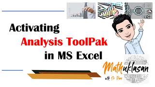 Activating Analysis ToolPak in Microsoft Excel || Data Analysis in MS Excel