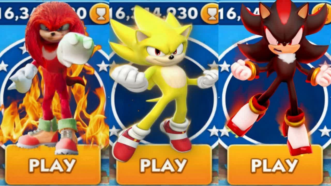Sonic Dash - Sir Knuckles VS Super Sonic VS Mr Shadow _ Movie Sonic vs ...