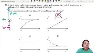 4.4b Ex3 ON18 P13 Q11 Rising Sphere Velocity Graph | Oct/Nov 2018 | Cambridge A Level 9702 Physics
