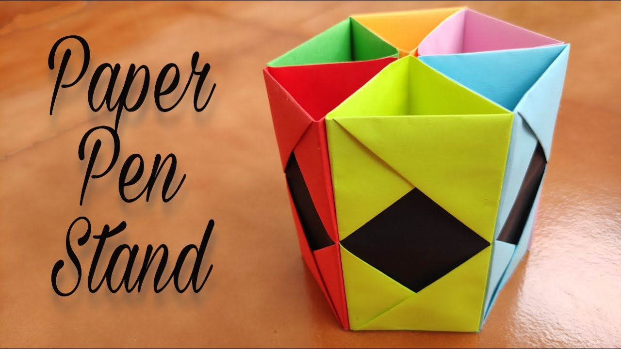 DIY Easy paper pen/pencil stand decor study table Paper Art Craft study table decor art