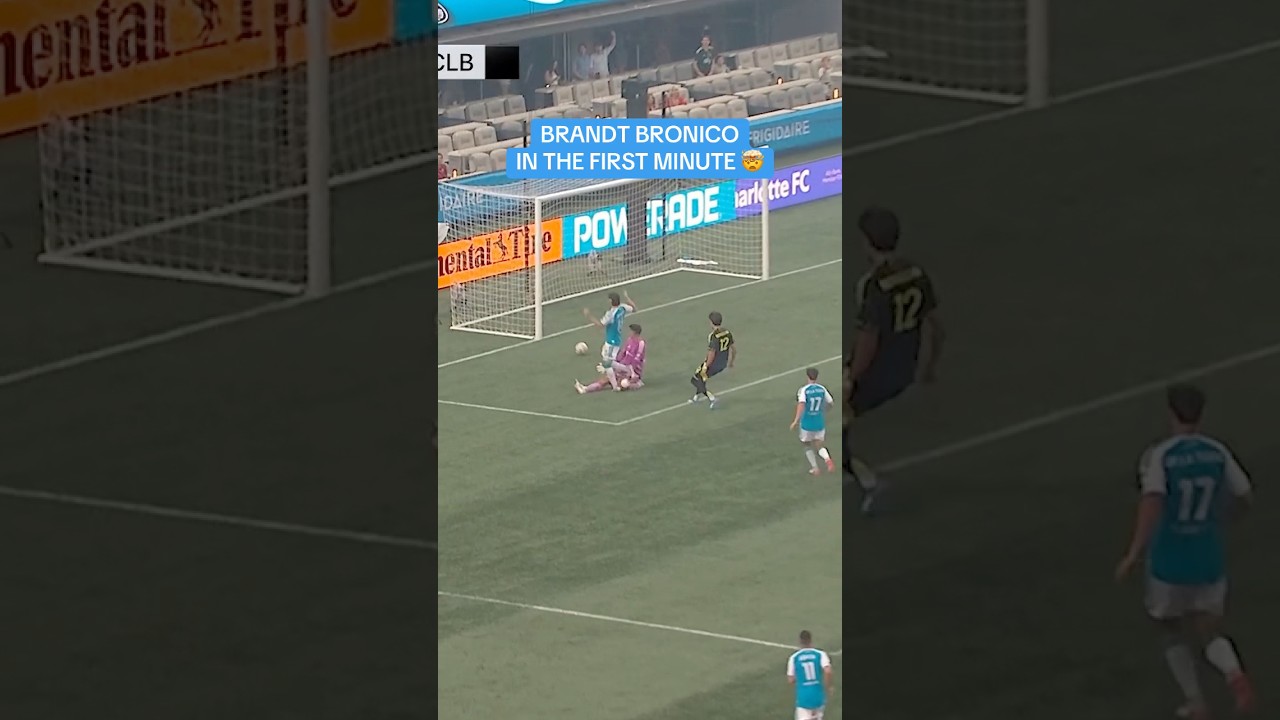 FIRST MINUTE SCORE 🤯 #charlottefc #mls #goal #brandtbronico