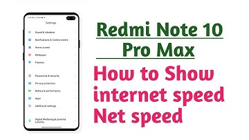 Redmi Note 10 Pro Max , How to show internet speed net speed on status bar