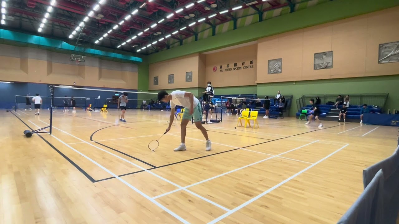15June2024 龐立恆vs林言滔 中級組￼ 2024 全港羽毛球錦標賽