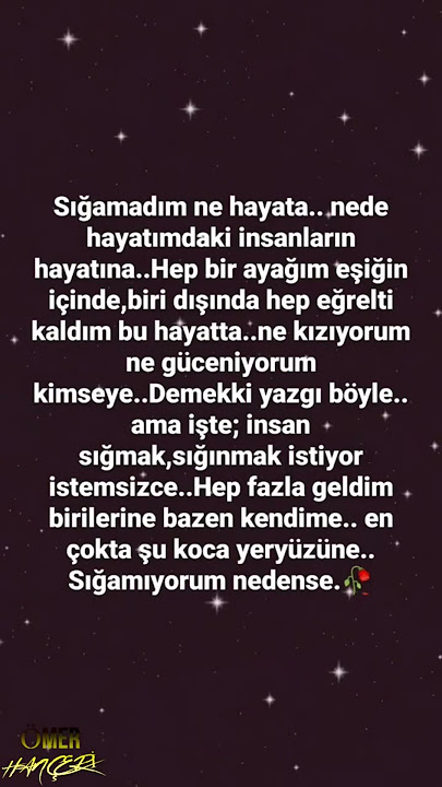 For some reason we couldn't fit into anyone's life in this life.! #ömerhançeri #discovery #trend ...
