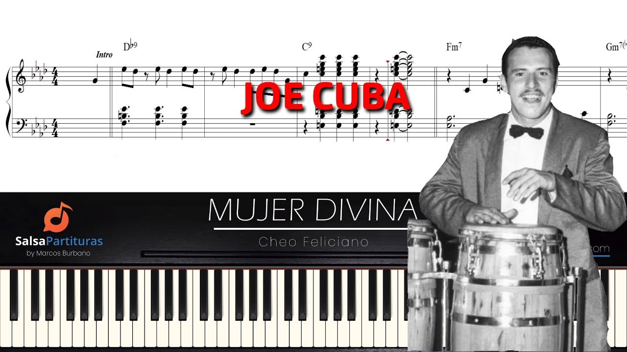 MUJER DIVINA - Joe Cuba [🎹 Piano Tutorial # 17]  🎼Salsa Partituras