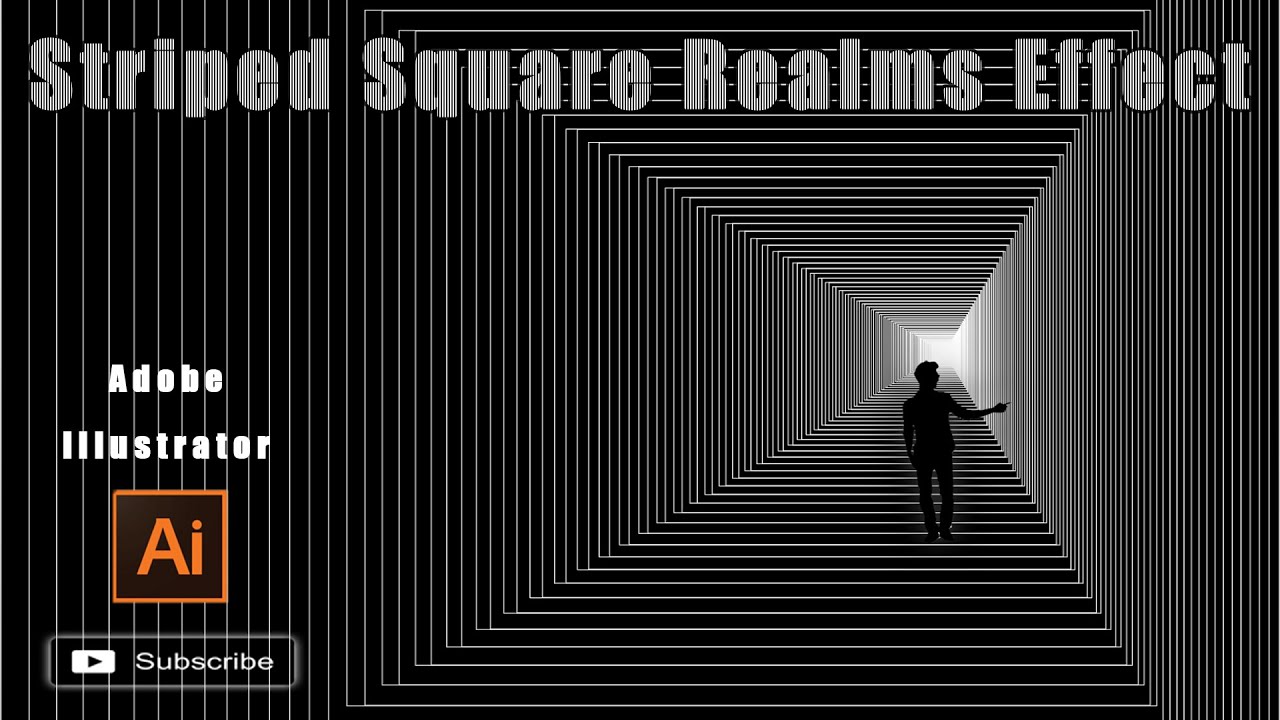 how to make Striped Square Realms Effect Adobe Illustrator I Realms I Vector I Memon Graphic Academy