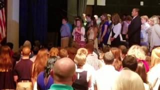 Syd singing The Star Spangled Banner at CMS 8th grade graduation