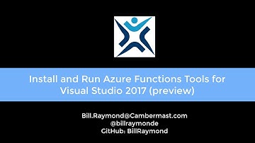 Install and use Azure Function Tools for Visual Studio 2017