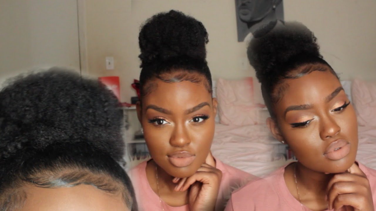 Textured High Bun With Clip Ins Baby Hairs Kurly Klips Clip