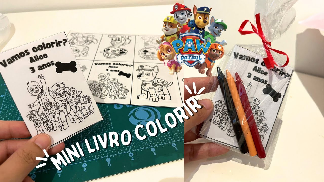 VLOG ♥ DIY - mini livro de colorir para lembrancinha com 1 folha e compras #6