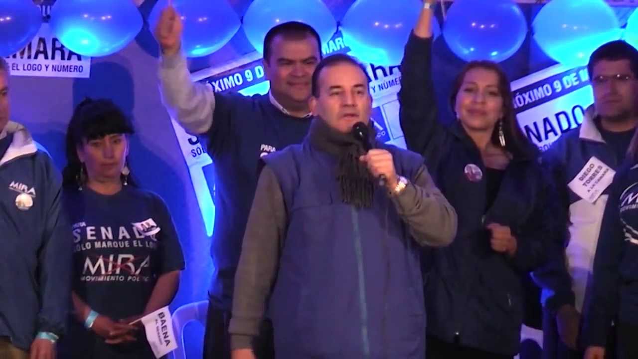 Baena en discurso de cierre de campaña MIRA 2014