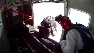 AFF level 6 skydiving (solo exit, delta tracking)