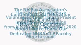 The name is NHBA CLE Faculty Recognition – Thank you!