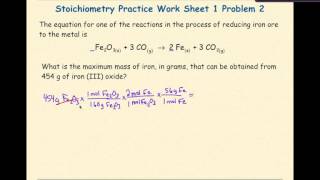 AP Chemistry Stoichiometry Worksheet 1 Problem 2
