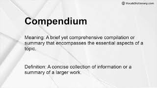 Compendium Meaning