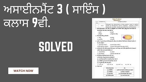 Assignment 3 Science class 9th Punjabi medium. Solved MCQ ( CEP Worksheet 3 ).